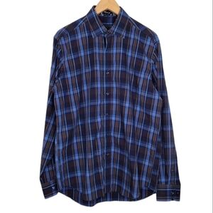 Bugatchi Uomo Classic Fit Men's Plaid Casual Button Down Shirt